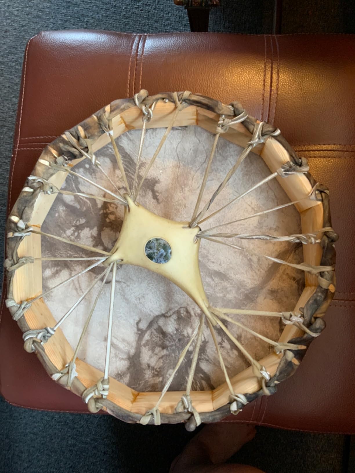 Handmade Deer Hide Frame Drum – Cedar Wood Hand Drum for Meditation, Sound Healing, and Music (16