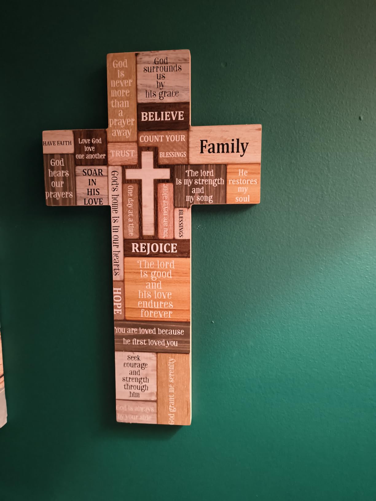 Jetec Cross Wall Decor Christian Religious Wooden Cross, 10.6 x 6.1 Inch customer photo 2