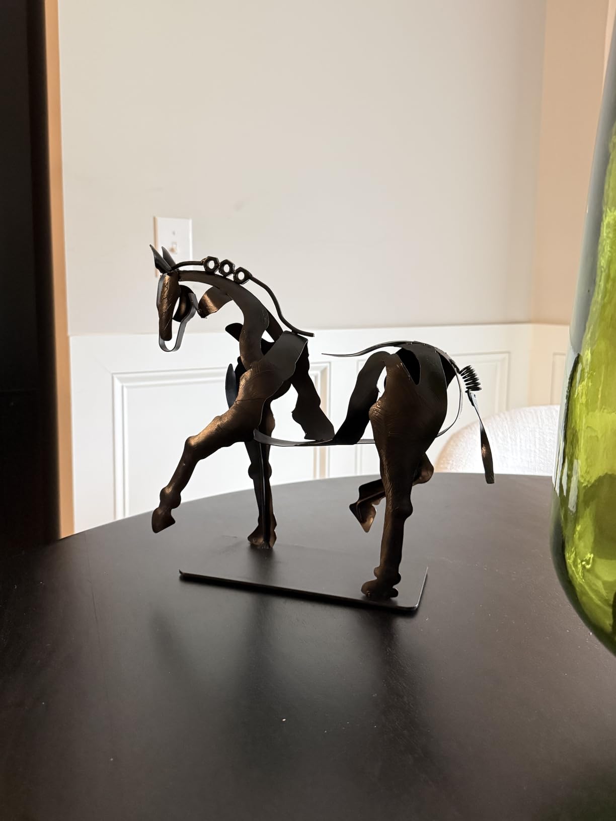 SunBlogs Art Handmade Metal Horse Statue, Hand-Painted Horse Décor (Brown) customer photo 1