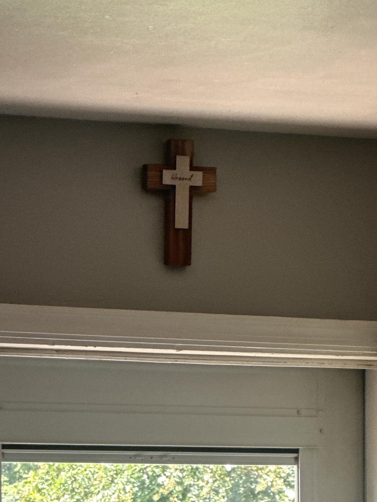 OKSQW Wall Wooden Christians Cross Spiritual Religious Cross Gifts customer photo 1