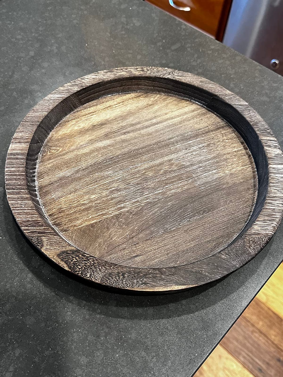 Romadedi Farmhouse Wooden Candle Tray, 11 Inch Round customer photo 1