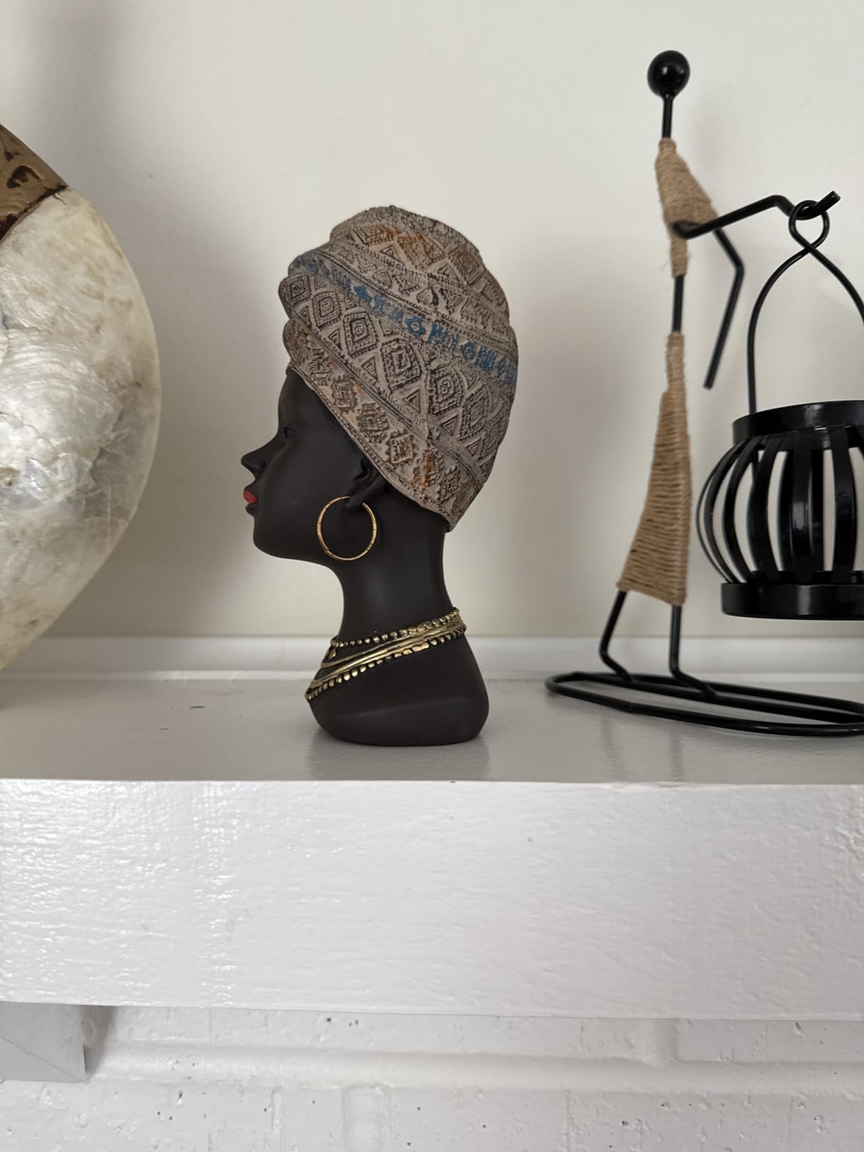 African Woman Bust Statue Afrocentric Home Decor Accents Gift for Women customer photo 2