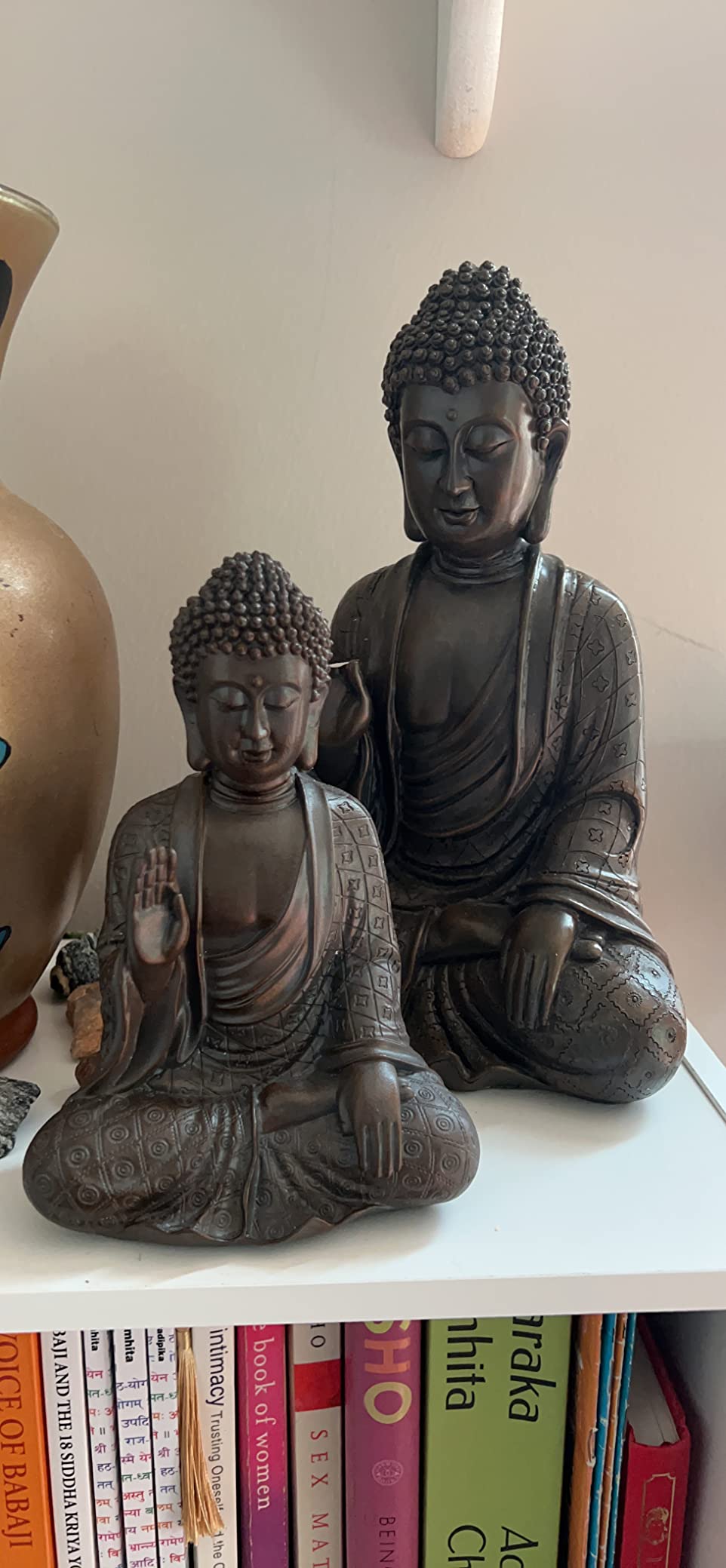 Leekung Buddha Statue for Home Decor,Buddah Statute Zen Decoration,Meditation Buddha Decor Brown 7 inch customer photo 2