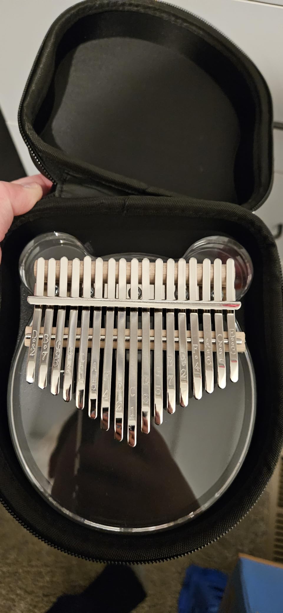 Acrylic Kalimba Thumb Piano,YUNDIE Portable 17 Keys Mbira Crystal Finger Piano, Musical Instruments Birthday Gift for Adult Beginners Professional(Clear) (17 Keys) customer photo 1