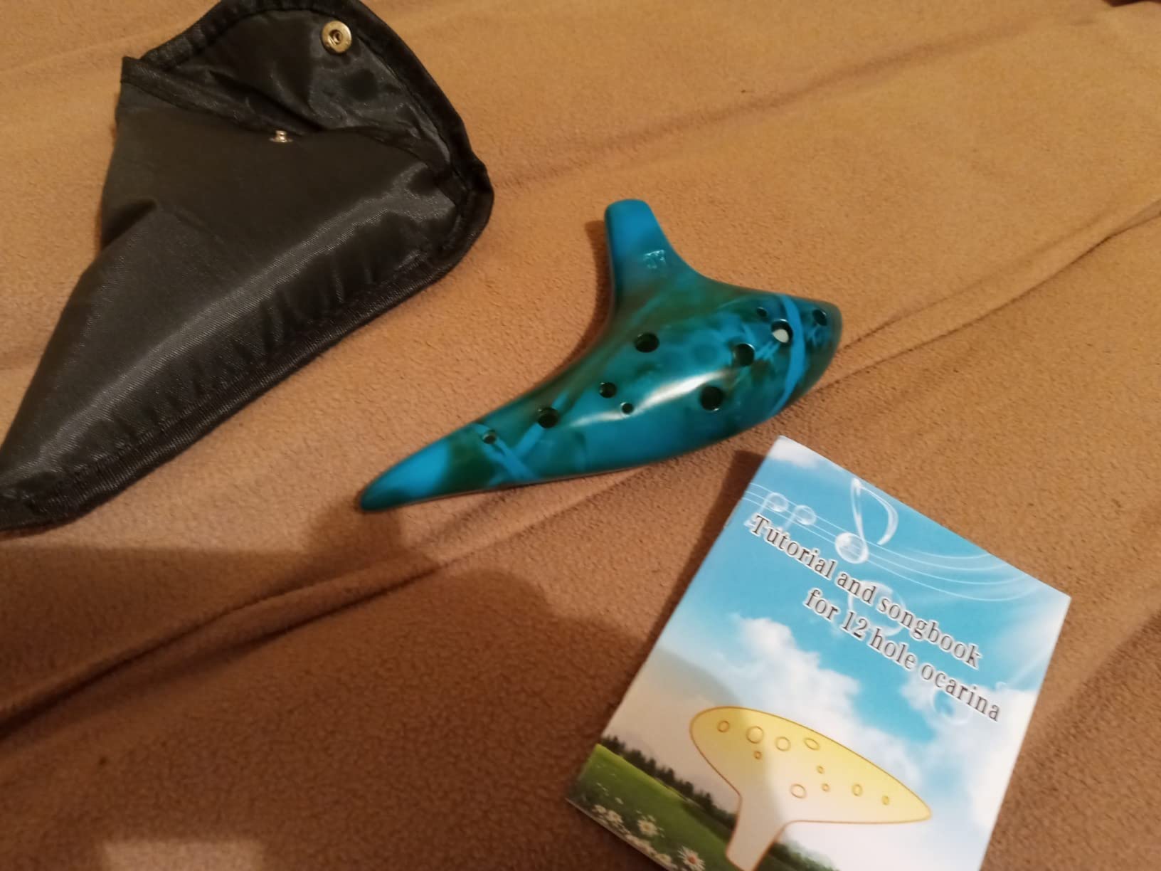 Ocarina,12 Holes Alto C Key Ceramic Ocarinas with Songbook Neck Strap Bag,Musical Instrument for Adults (Yellow) customer photo 1