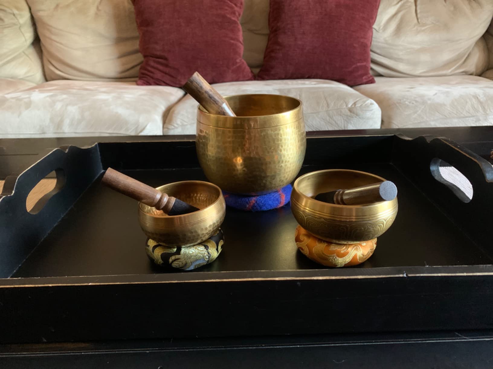Relaehih Tibetan Singing Bowls, Meditation Chakra Sound Bowl Set customer photo 2