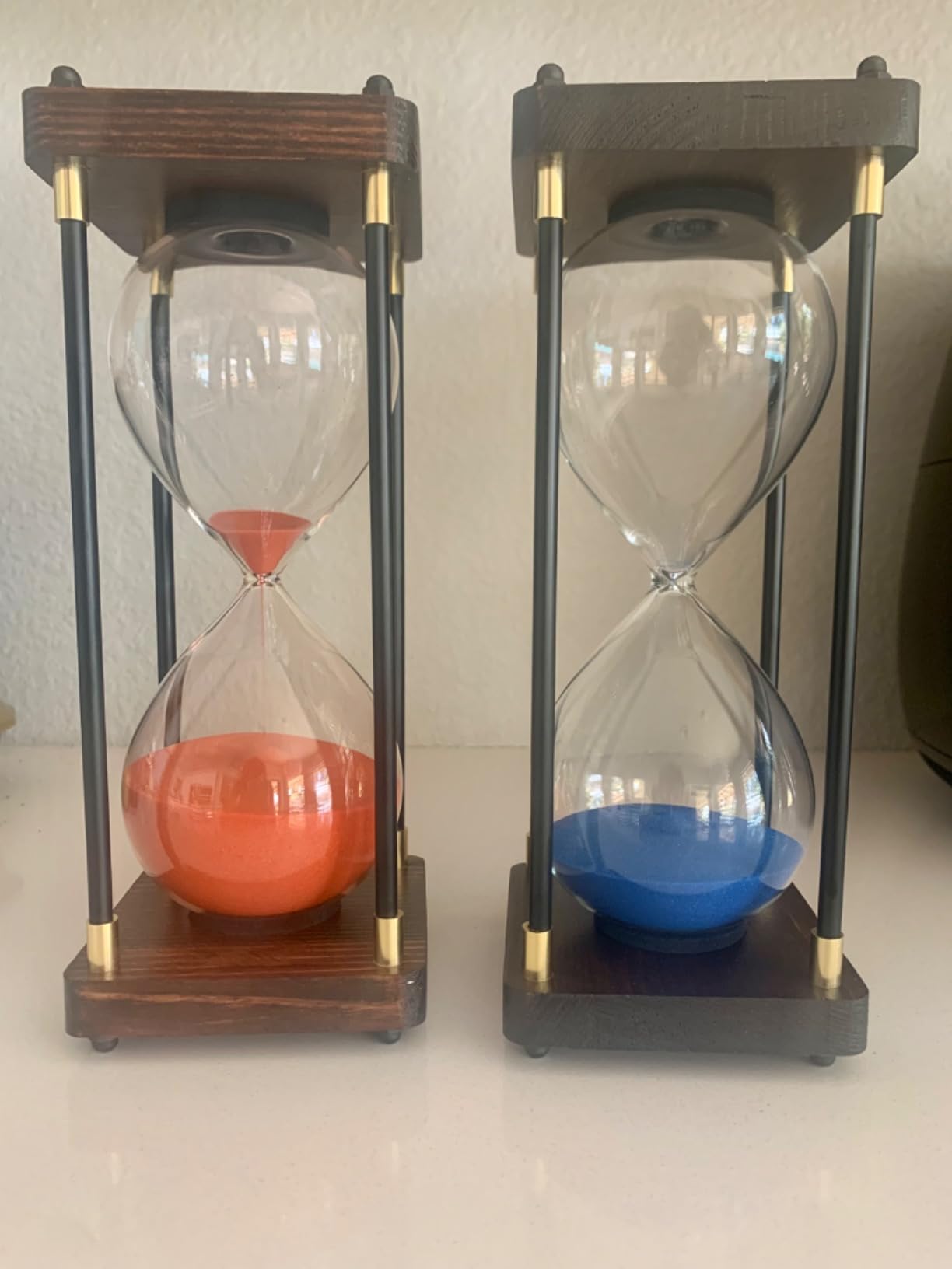 Large Sand Timer, Hourglass Timer 60 Minutes,Vintage Wooden Hour Glass Timer,Modern Home Kitchen Office Decoration (Black) customer photo 1