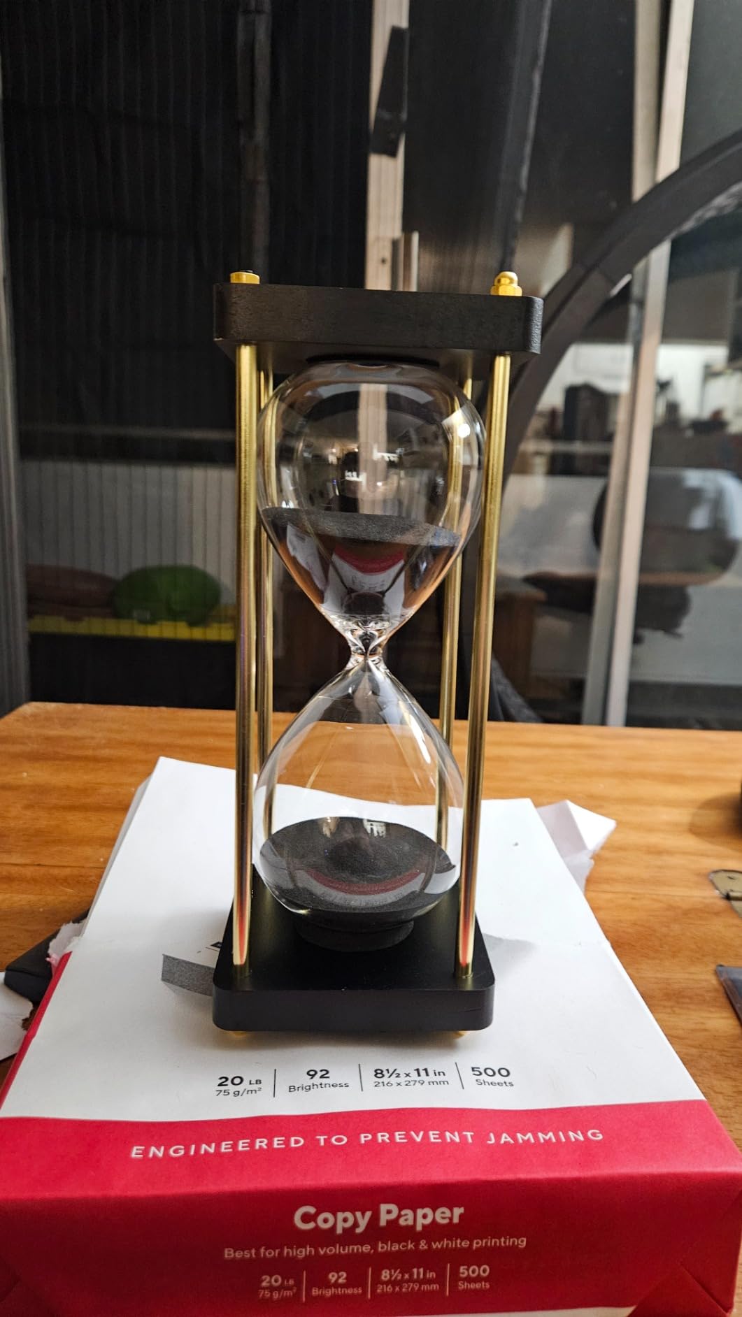 Large Sand Timer, Hourglass Timer 60 Minutes,Vintage Wooden Hour Glass Timer,Modern Home Kitchen Office Decoration (Black) customer photo 2