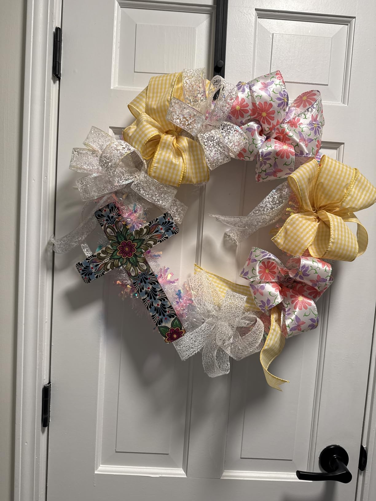 Maitys Floral Wooden Crosses for Wall, Retro Style customer photo 2