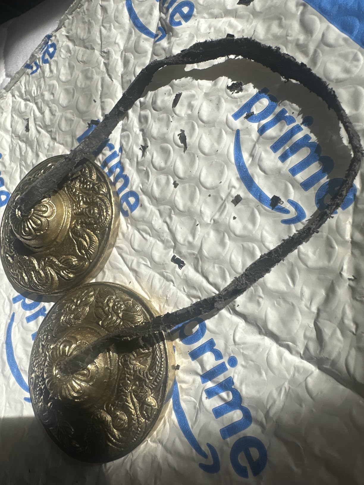 Tingsha Cymbals Bells - Easy To Play - Meditation Mindfulness Chime For Chakra Healing Sound Bath Dharma Gifts Handcrafted Tibetan By Himalayan Bazaar (Dragon Embossed) customer photo 1