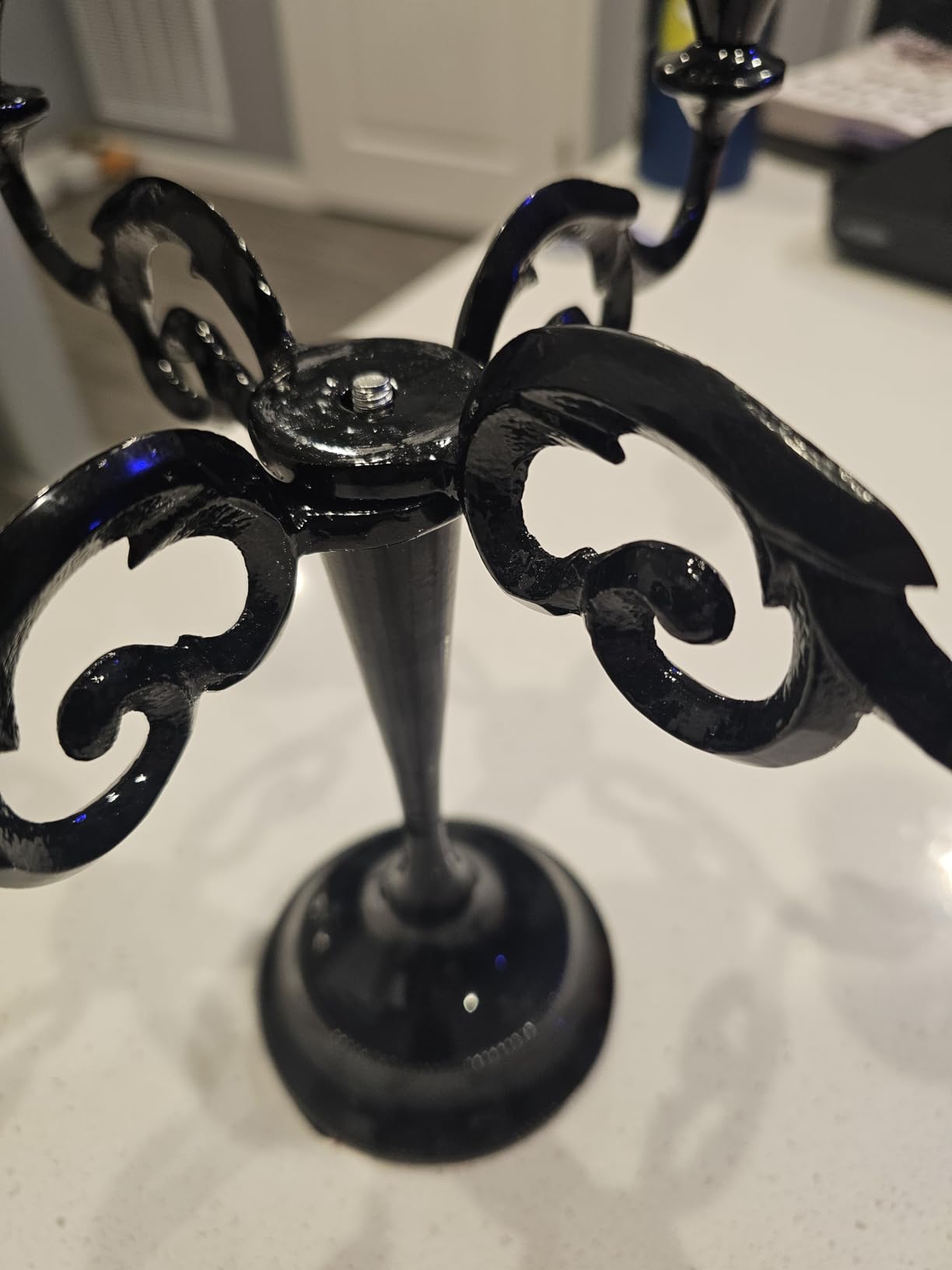 Rely+ 5 Arm Candelabra Taper Candle Holders Decorations Indoor Kitchen Décor Table Candles Candlestick Candelabra Centerpiece (Gold) customer photo 2