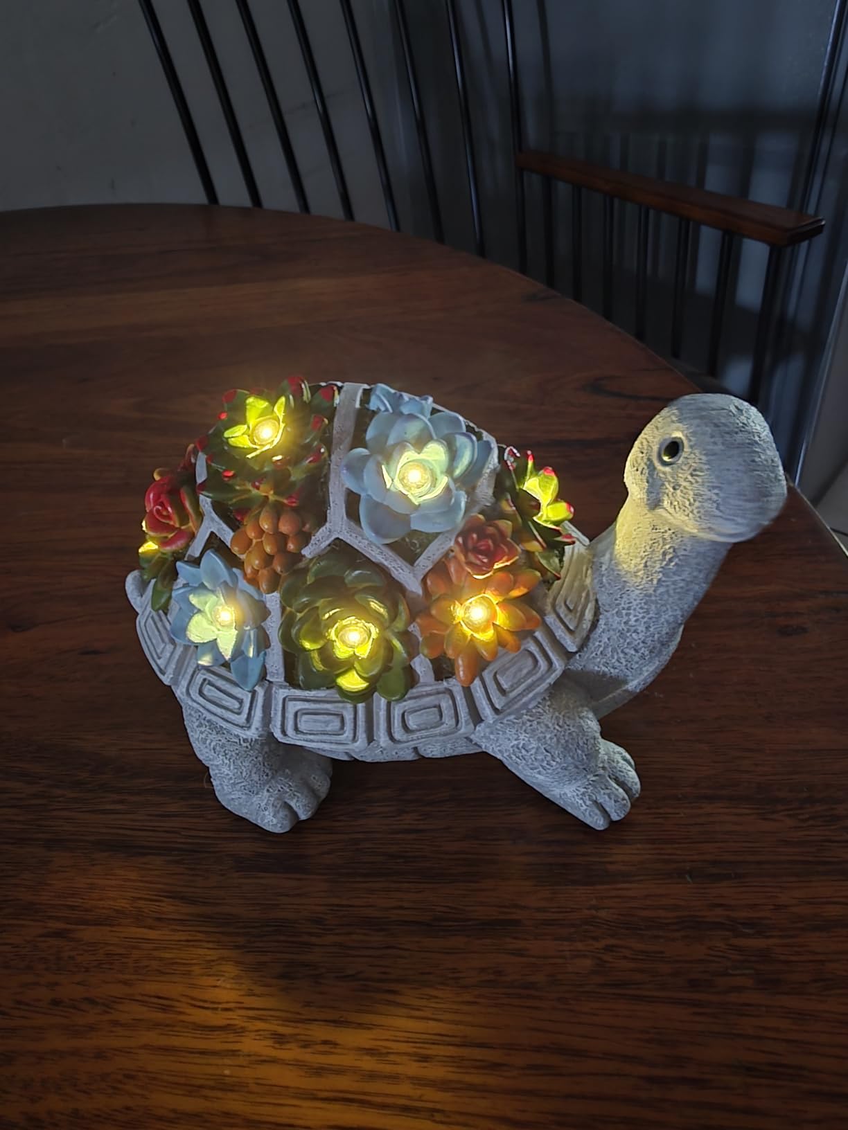 Nacome Solar Angel Garden Statue - Succulent & 7 LED Lights, Outdoor Decor customer photo 2