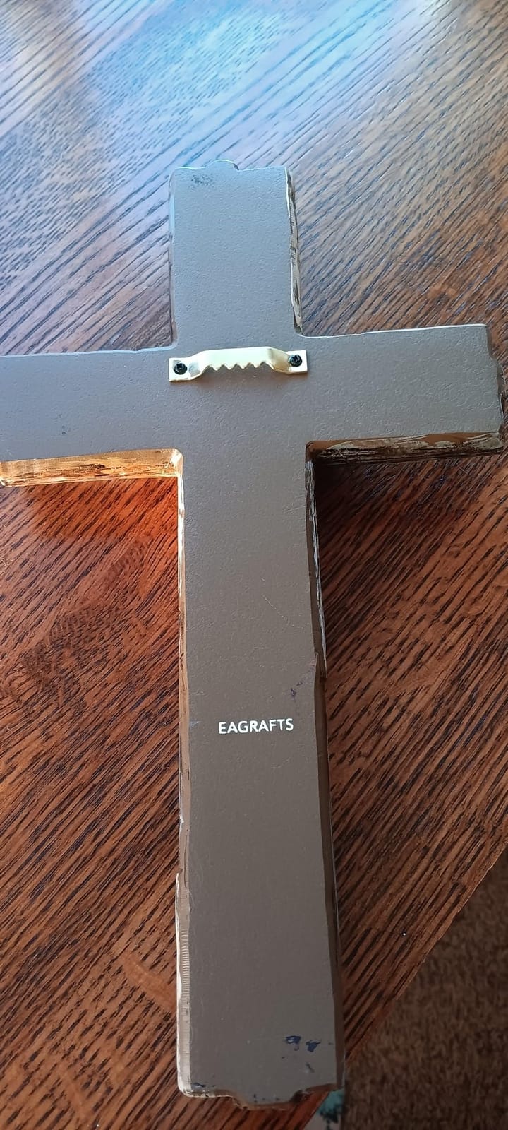 Eagrafts Rustic Decorative Layered Wood Like Resin Wall Cross With Faux Iron Nails, Home Wall Decor customer photo 1