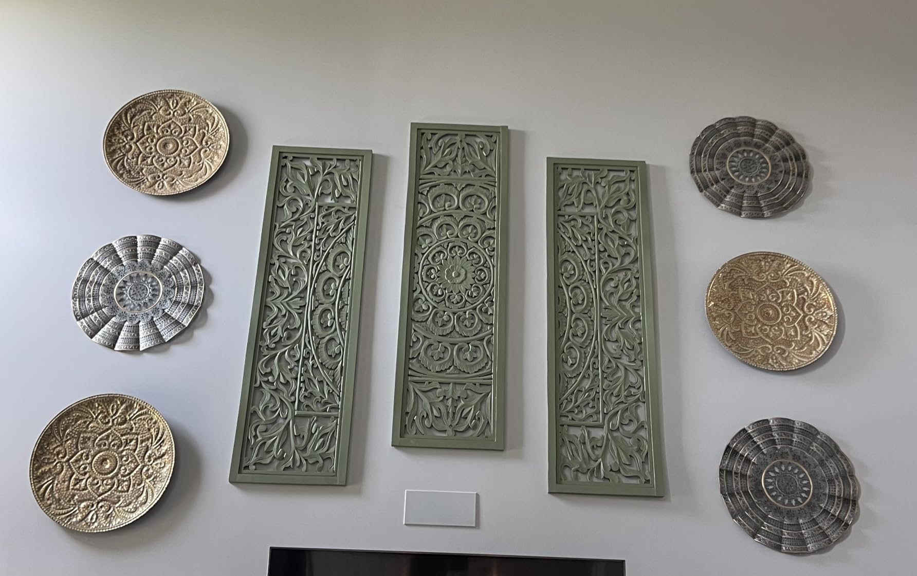 COTTON CRAFT Room Divider Wood Screen - Hand Carved Folding 4 Panels 72x80 customer photo 1