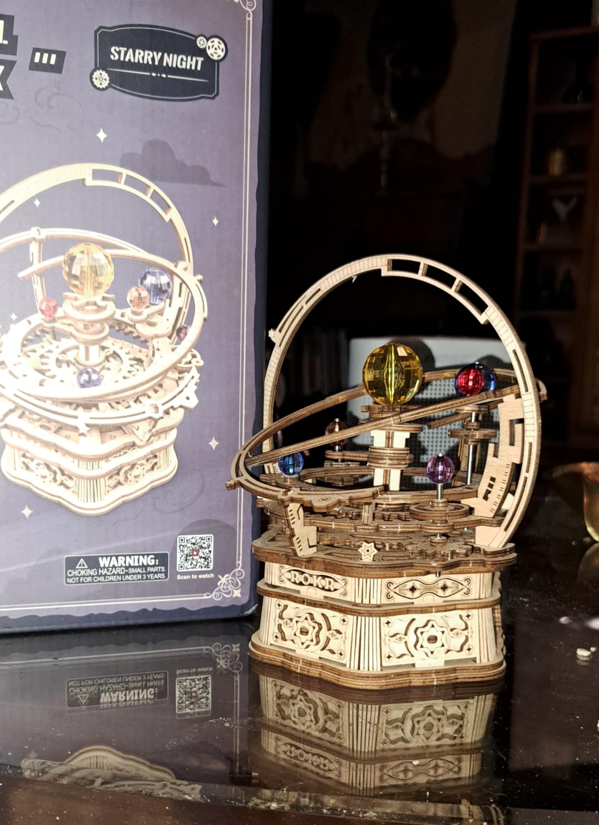ROKR 3D Puzzles for Adults Orrery Music Box Wooden Model Building Set, DIY Wood Craft Kit Solar System Kit STEM Toys Gifts for Man/Woman customer photo 1