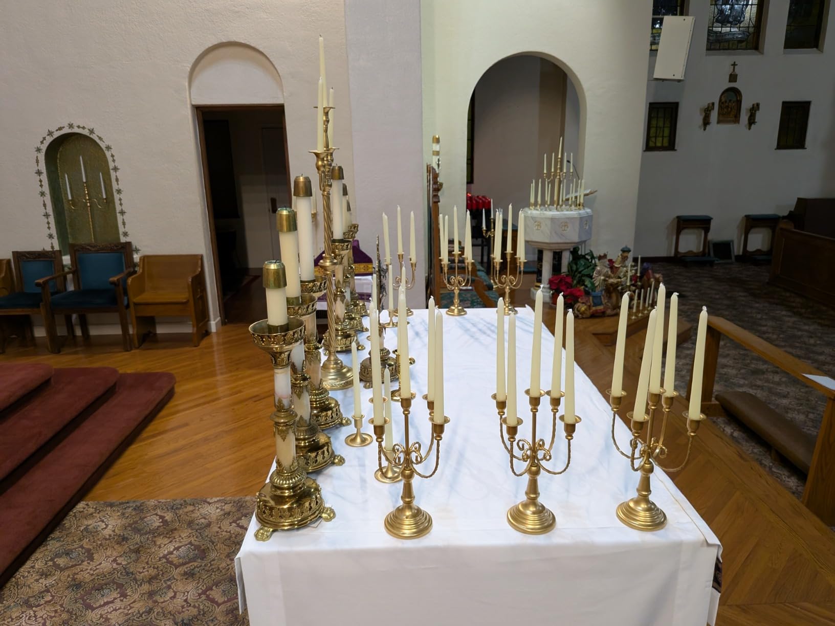 Sziqiqi Gold Candelabra Candle Holders for Wedding Centerpieces, 3-Arms customer photo 1