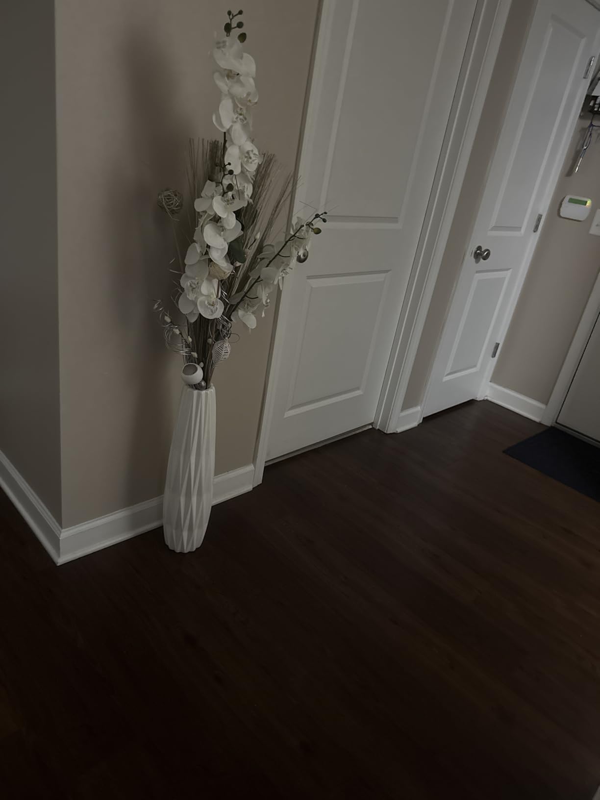 Large White Ceramic Vase, 17.7