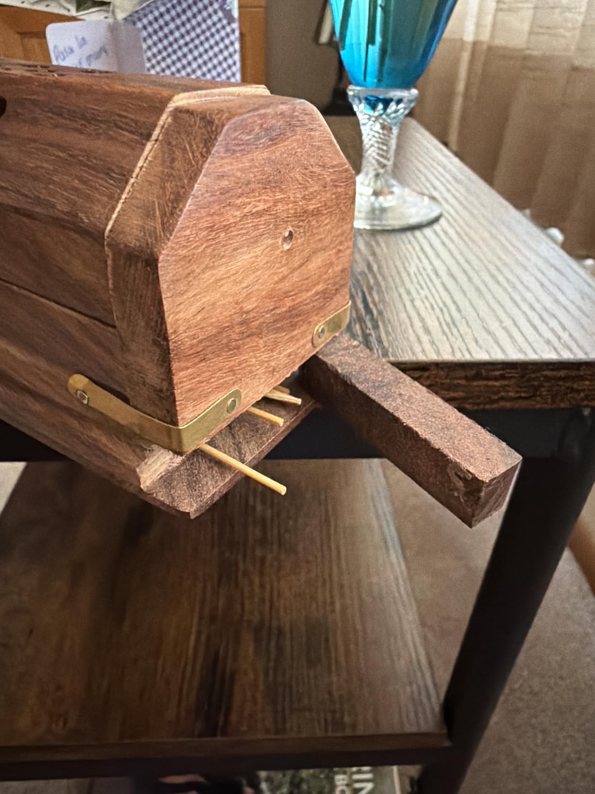 COTTON CRAFT Sheesham Wood Incense Burner Holder -Sun Moon Star Brass Inlay customer photo 2