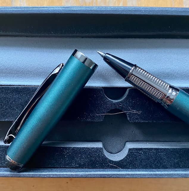 Liquid Ink Rollerball Pen,Essential Business Nice Pens,Metal pen Smooth writing stylish design effortless writing,Luxury pens with gift case for Men & Women with 2 Refills customer photo 1