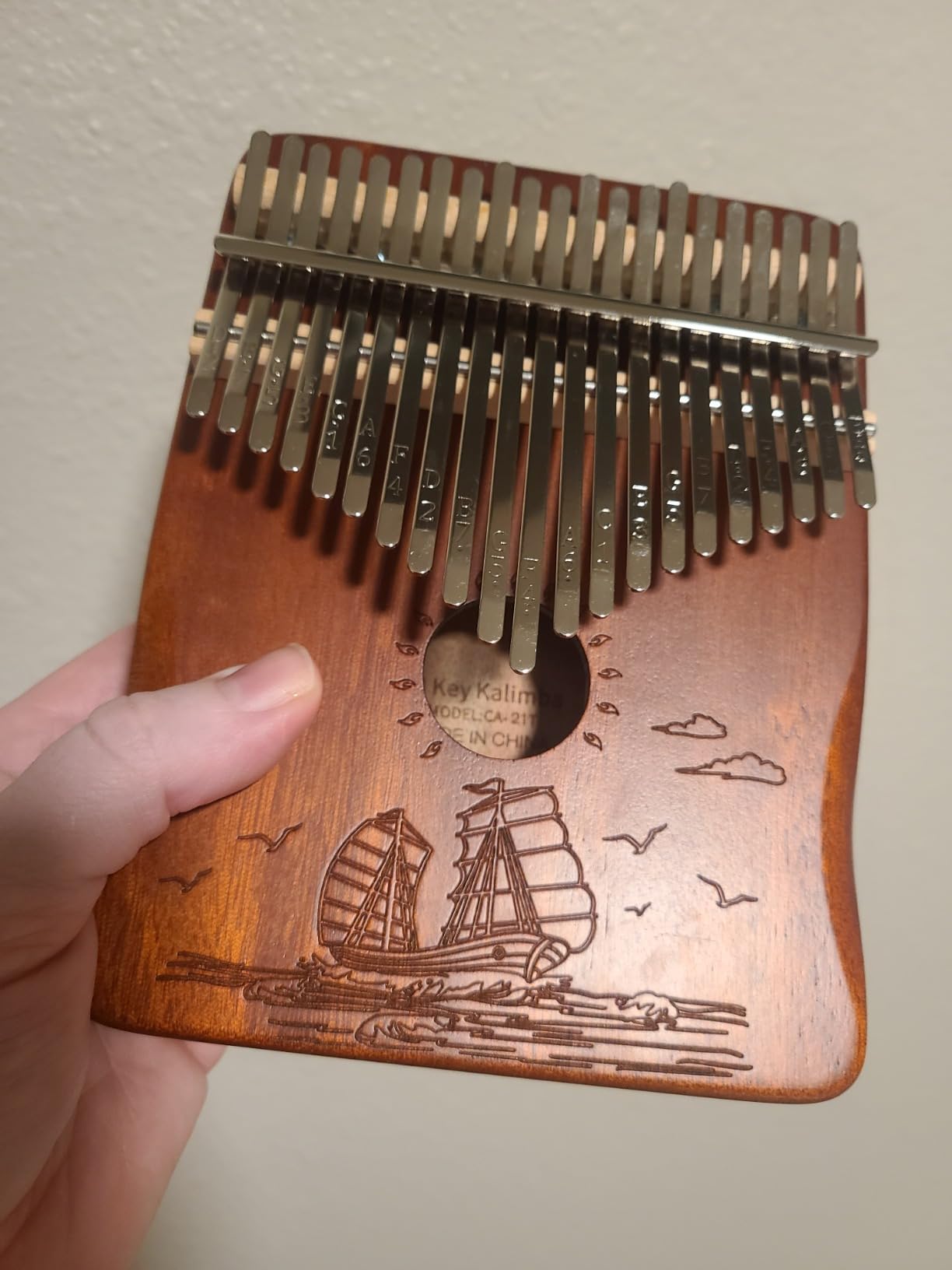 Finger Piano Kalimba 21 Keys, Calimba, Kalimba 21 Key with Tuning Hammer and Instructions, Sail Away Thumb Piano for Adults and Beginners(Brown) customer photo 2