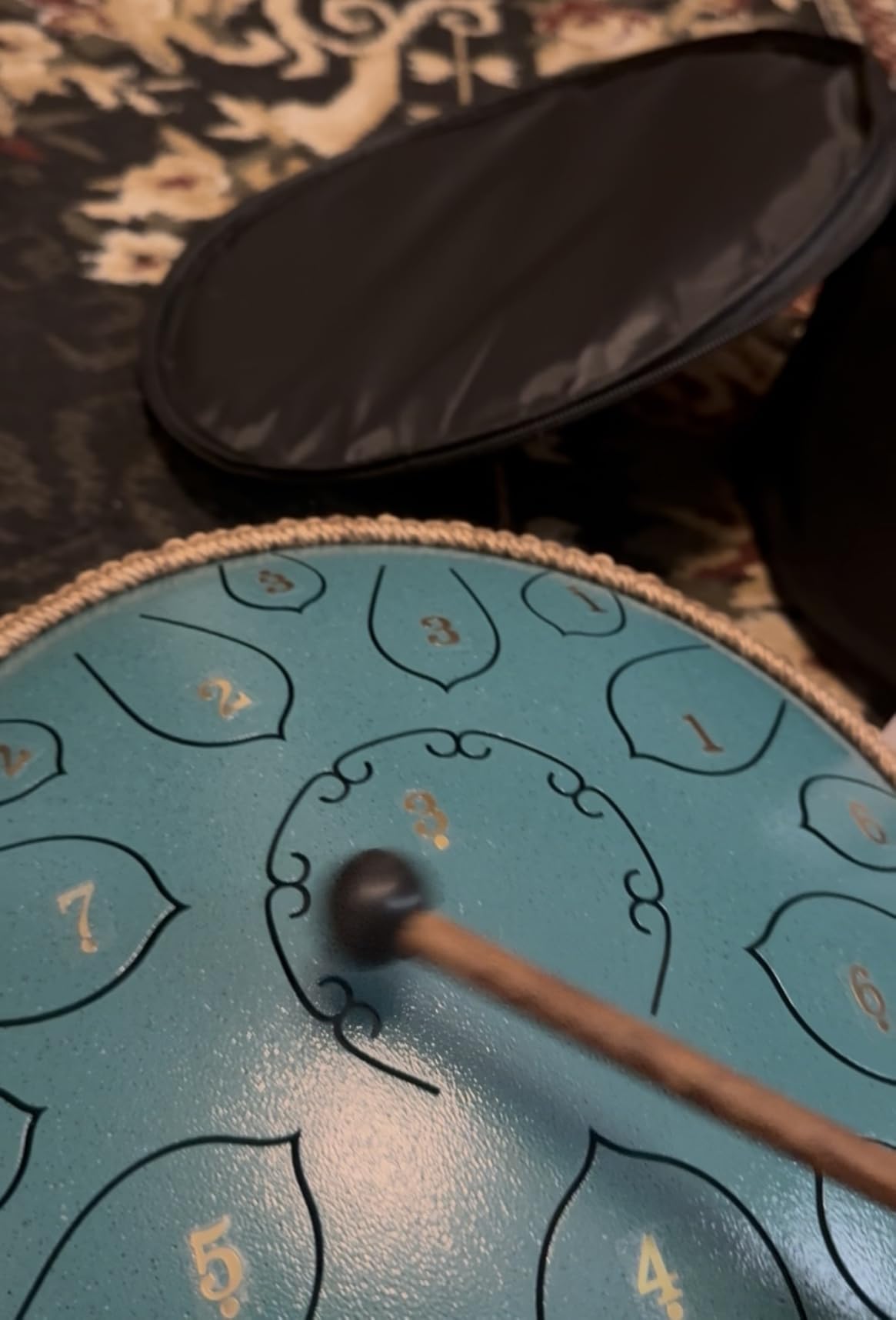 HOPWELL Steel Tongue Drum - 15 Note 12 Inch Tongue Drums - Percussion Instruments - Hand Pan Drum with Music Book, Drum Mallets and Carry Bag, D Major, Navy Blue customer photo 2