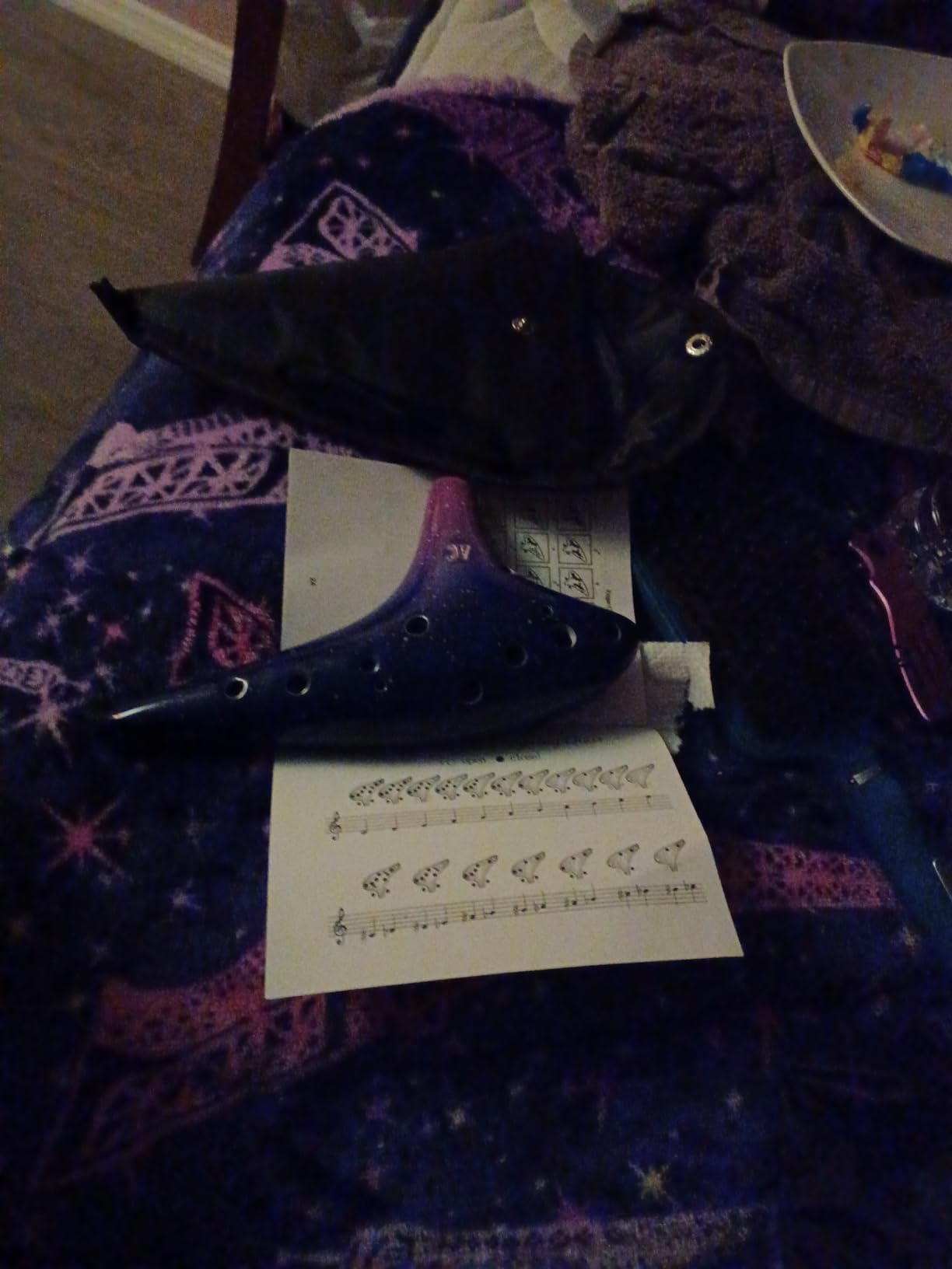 12 Hole Sweet Potato Ocarina Instrument for Beginner,Alto C Ceramic Ocarina(Starry Blue&Purple) customer photo 1
