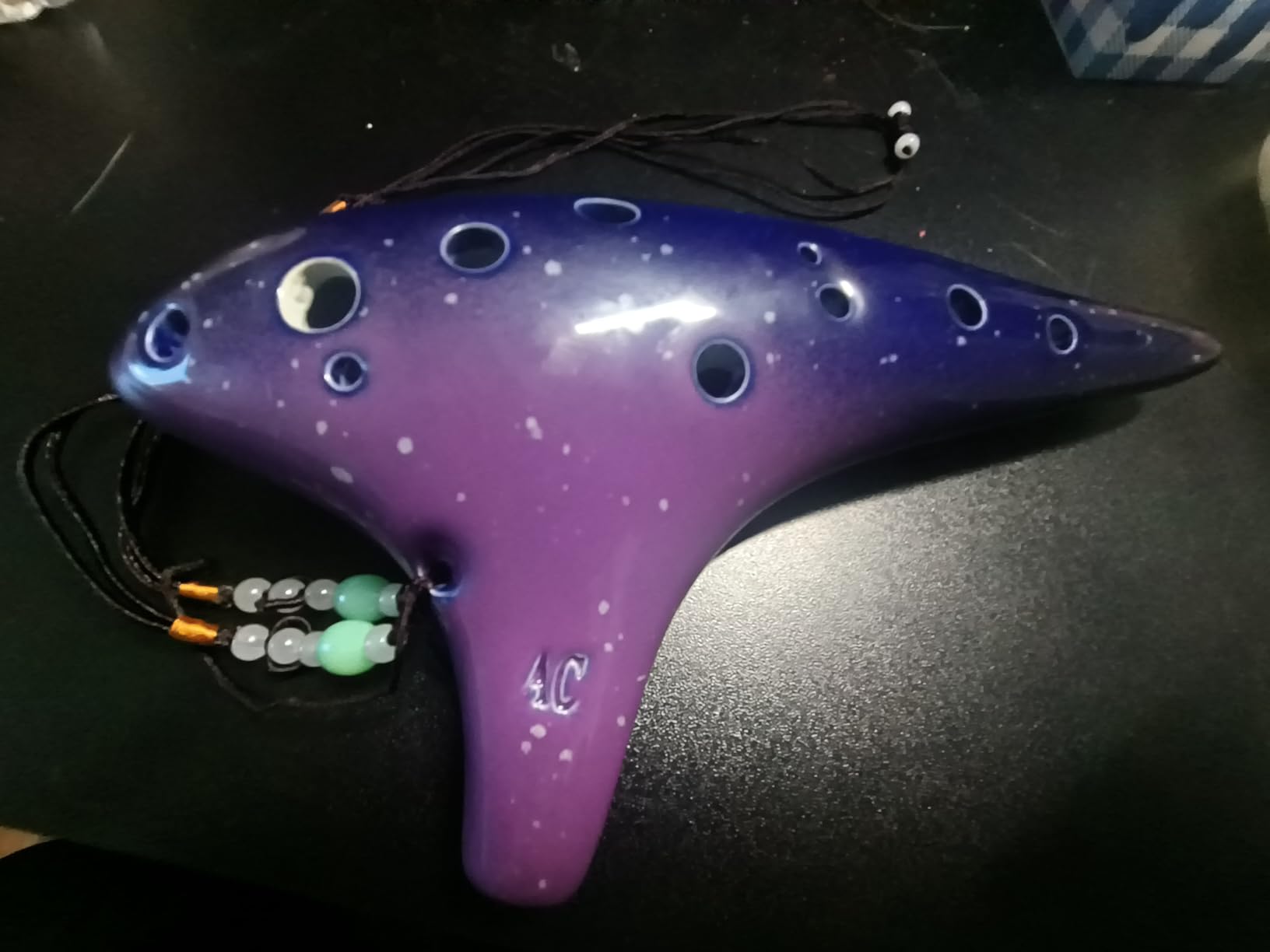 12 Hole Sweet Potato Ocarina Instrument for Beginner,Alto C Ceramic Ocarina(Starry Blue&Purple) customer photo 2