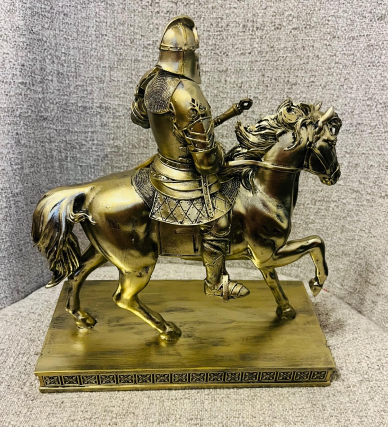 King's Guard Cavalry Warrior Leader Swordsman Knight Statue for Desk Blue customer photo 2