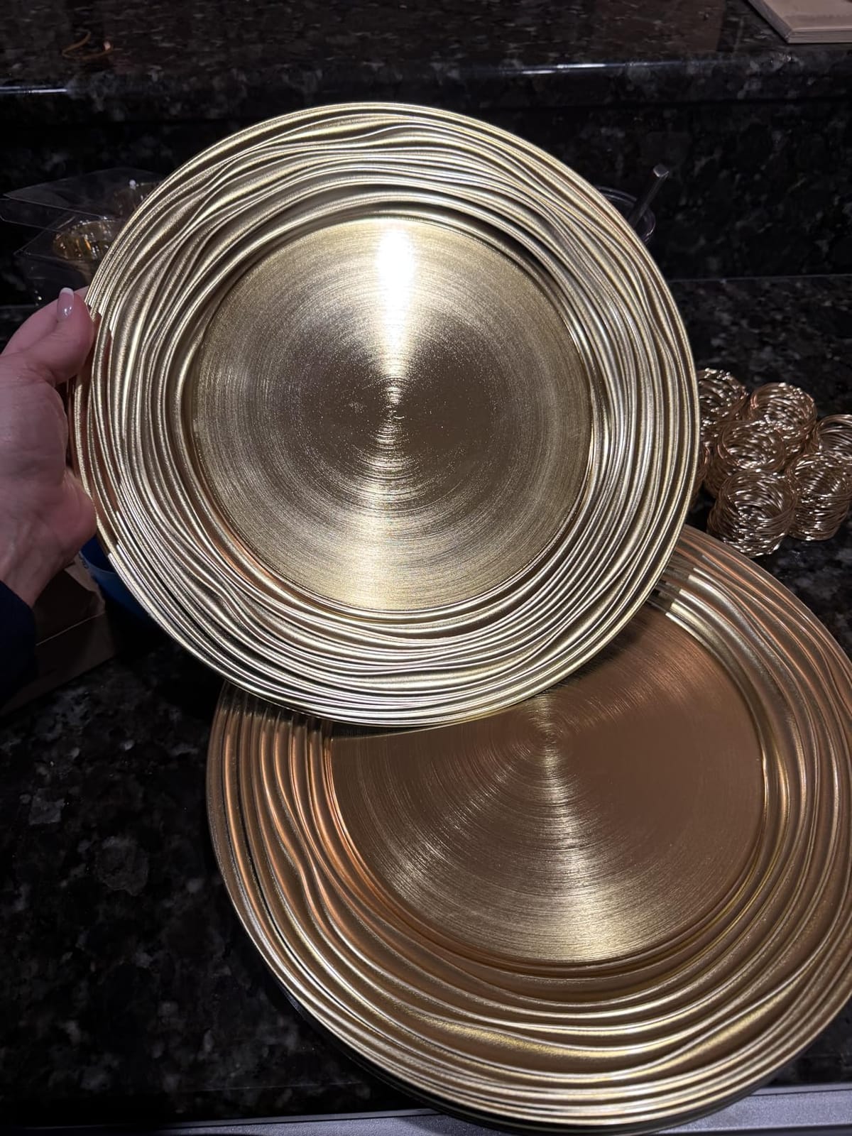 13 Inch Round Charger Plates, Set of 6, Dinner Chargers Bulk Wedding (Gold) customer photo 2
