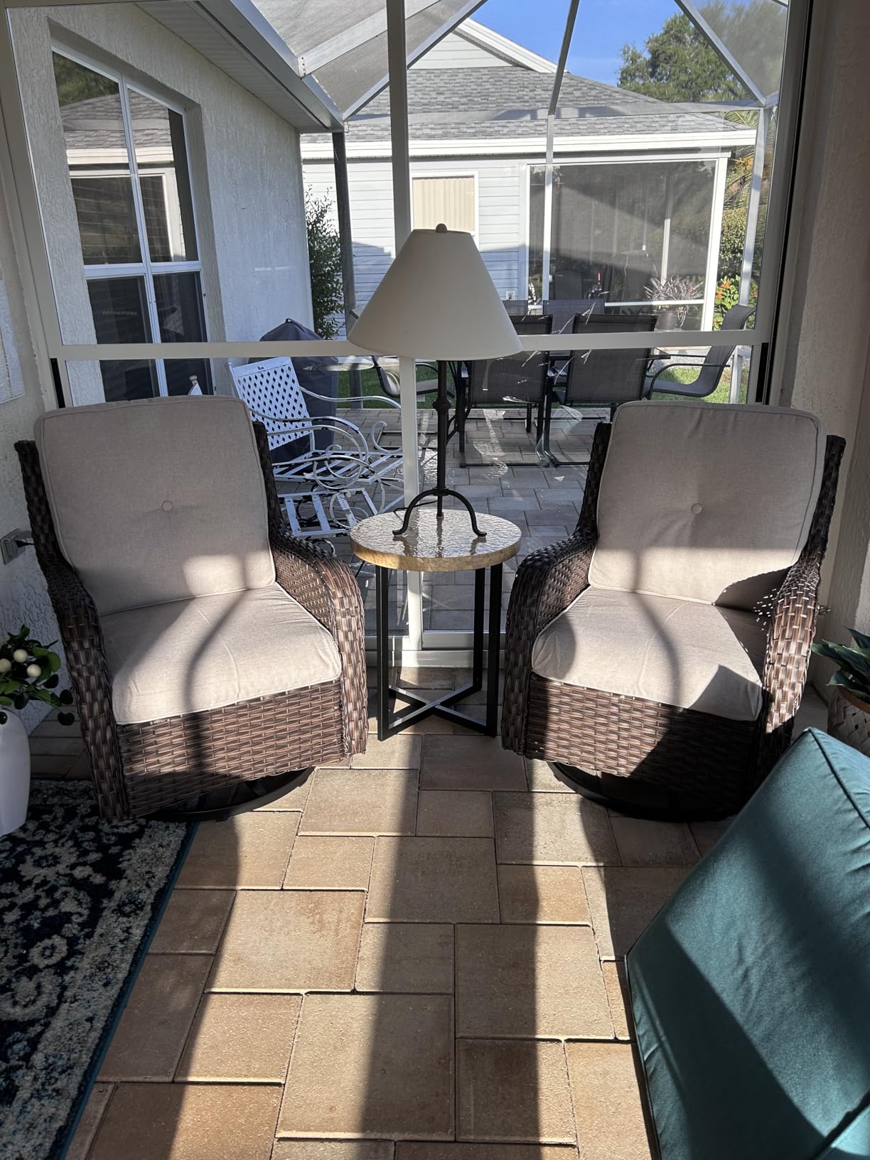 Belord Patio Furniture Set 6 Seats, Oversized Outdoor Sectional Couch, Two 3-Seater Sofas with Coffee Table, Patio Conversation Sets,Ideal for Porch, Deck, Brown Wicker/Gray customer photo 2