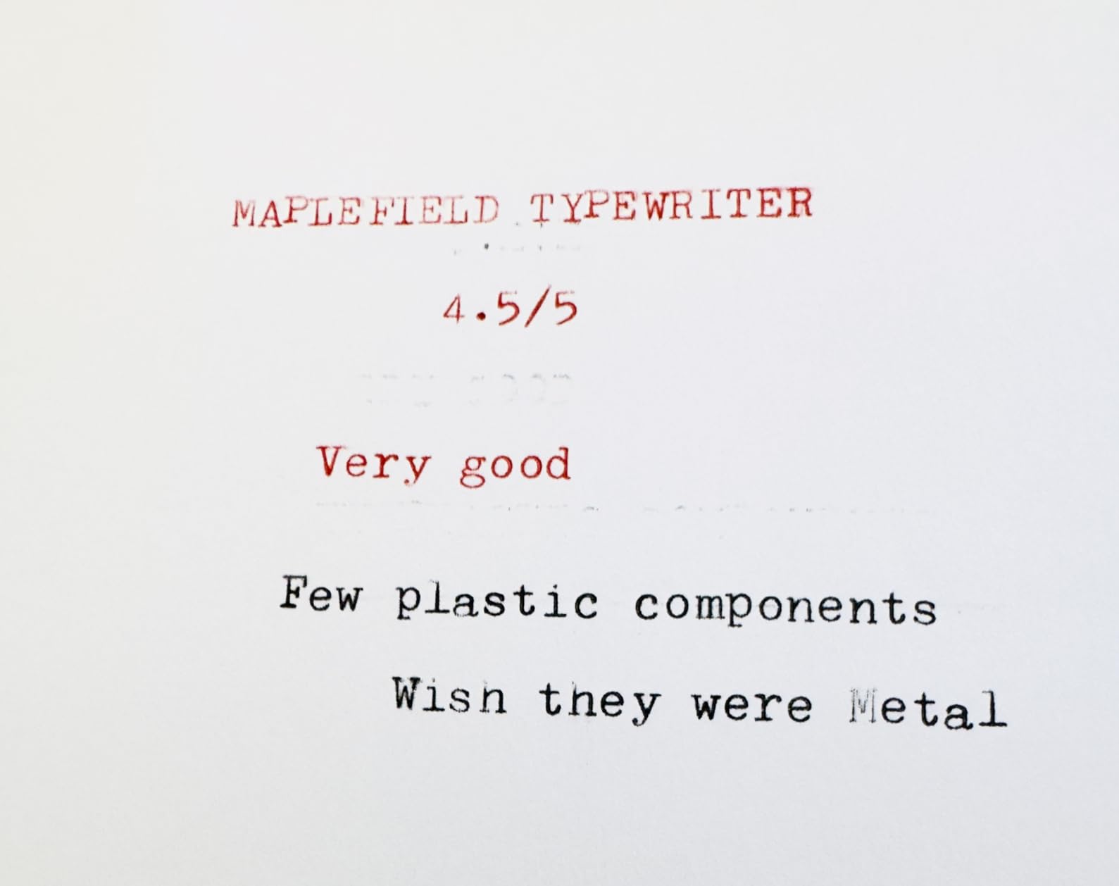 Maplefield Antique Manual Typewriter - for Journaling & Letter Writing - Compact Portable Setup for Home Office Decor - Retro Display with Ink Ribbon & Guide - Bronze, Fits 8 x 11 in Sheets customer photo 1