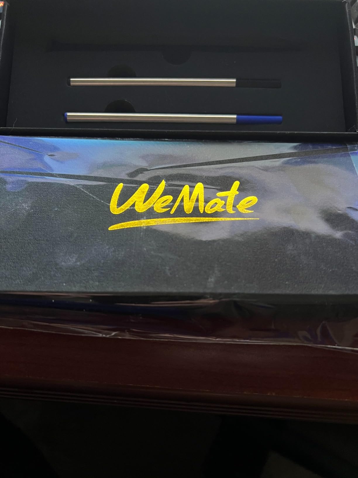WEMATE Wood Rollerball Pen Set, Nice Pen for Men, Fancy Look - Black Oak customer photo 2