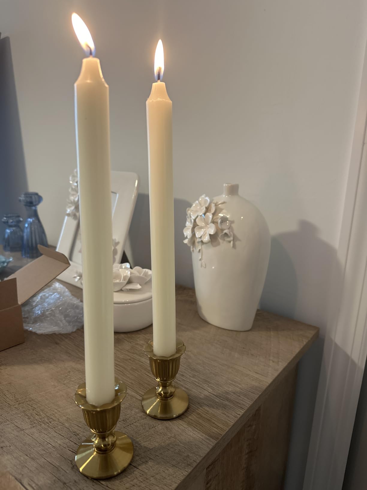 Vintage Candlestick Candle Holders Brass - Romadedi Taper Gold Candle Stick Victorian Style for Table Centerpiece Wedding Reception Festive Christmas Mantel Decoration or Home Decor Set of 6 customer photo 2