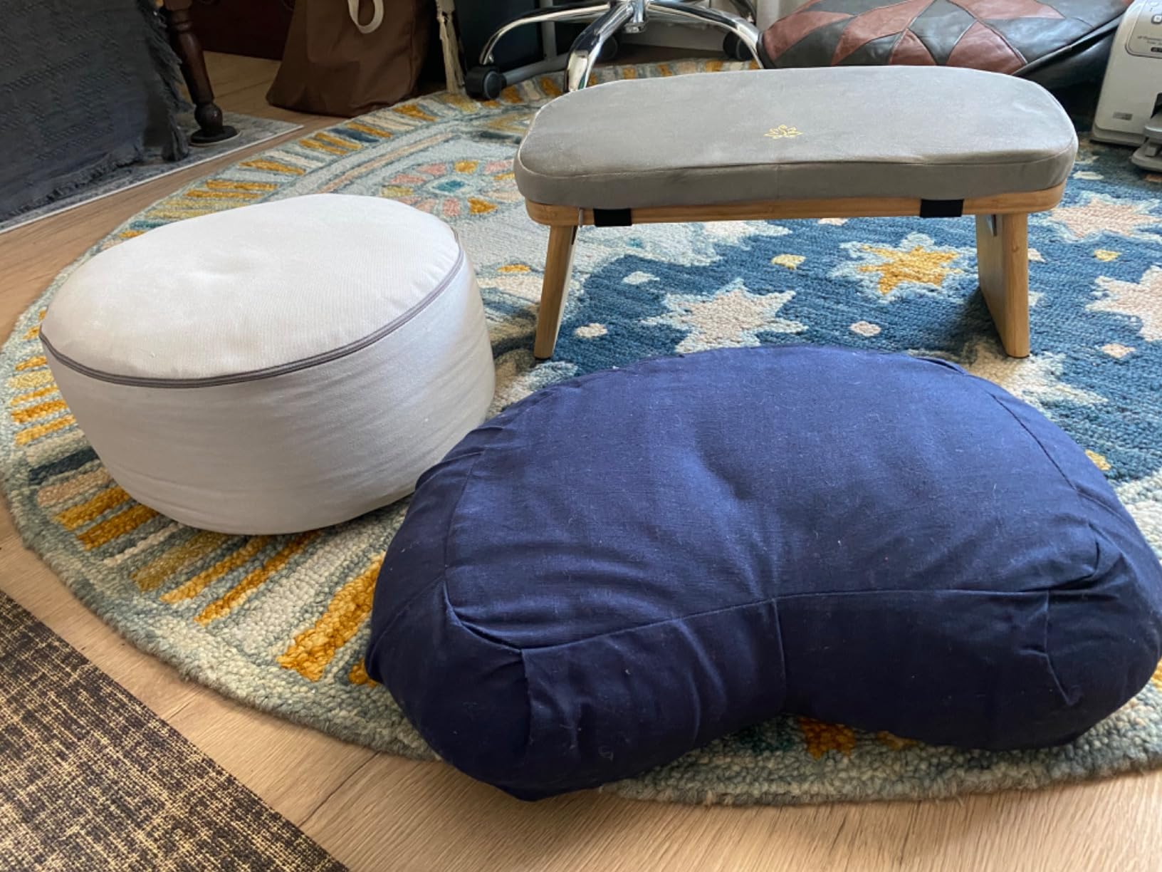 Meditation Bench, Bamboo Meditation Stool, Folding Kneeling Meditation Bench, Seiza Prayer Bench, Prayer Bench with Meditation Cushion, Kneeling Stool customer photo 2