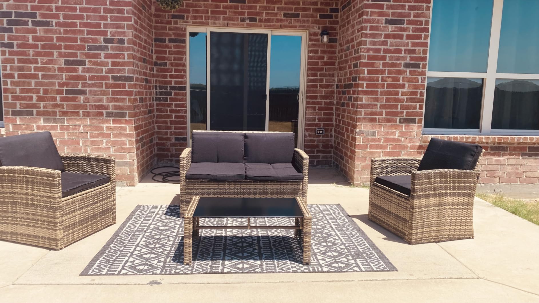 KROFEM 8 Piece Patio Furniture Set, Outdoor Modular Conversation Set customer photo 1