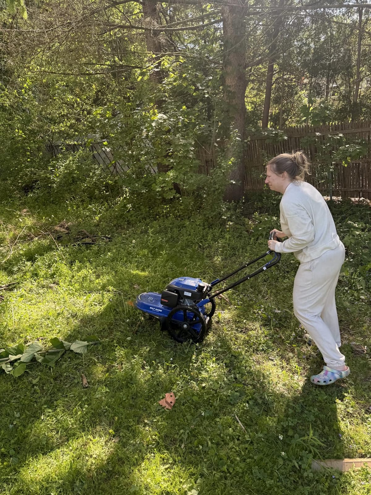 BILT HARD Walk Behind String Trimmer, 170cc 4-Cycle Gas Brush Hog Mower, 22 Inch Cutting Diameter, Push Weed Eater with 14 Inch Flat Free Wheels, Brush Cutter for Farm, Lawn, Yard customer photo 2