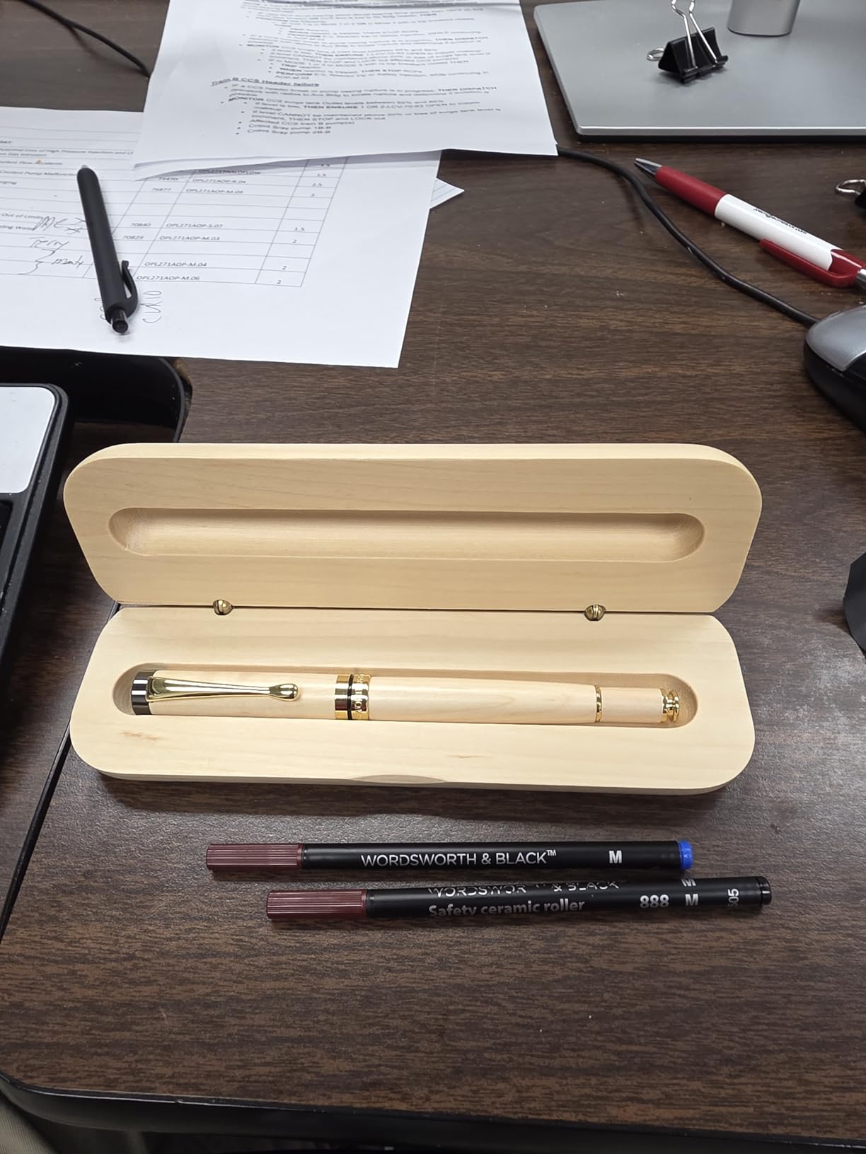 Wordsworth & Black Luxury Refillable Bamboo Wood Rollerball Pen for Writing customer photo 2