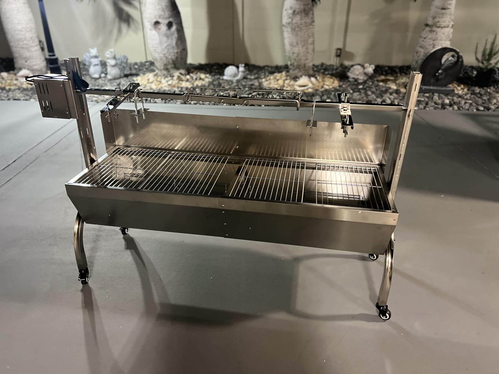 DEWOSEN 50W Rotisserie Grill With Wind Screen - 51 Inch BBQ Outdoor Pig & Lamb Spit Roaster - 132LBS/60KG Stainless Steel Charcoal Spit Rotisserie Grill for Camping & Outdoor Barbecue customer photo 1