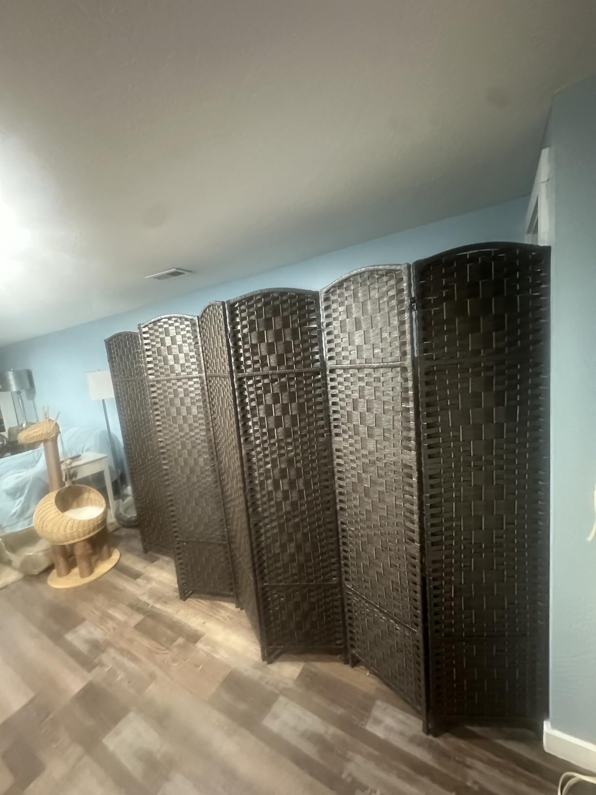 HALLYBEE Room Divider Panel,8 Panel Partition Room Dividers, Dark Mocha customer photo 2