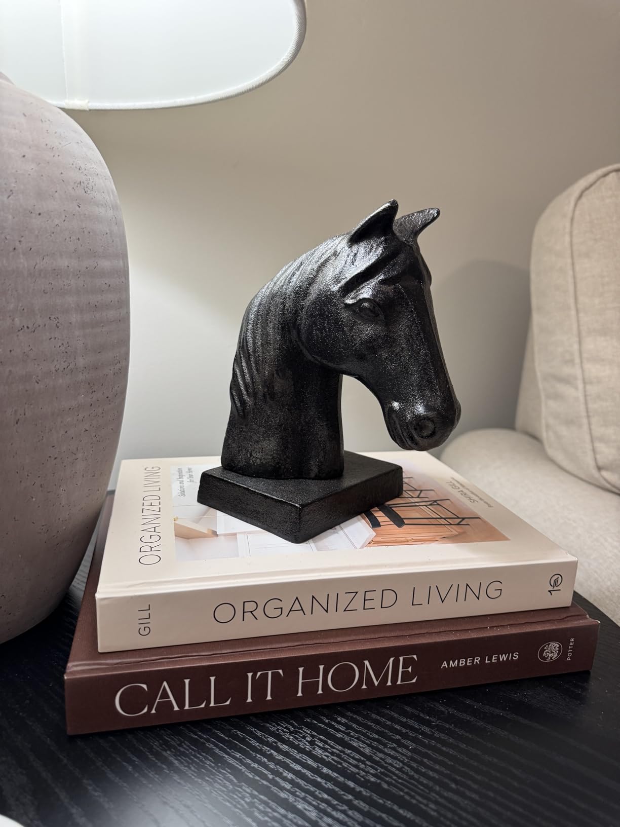 Horse Decorative Bookend Vintage Cast Iron Decor Heavy Book Ends Door Stop Unique Horse Head Statues Home Decor, Ideal for Reading Room Living Library Office Shelf Desk Decor customer photo 1