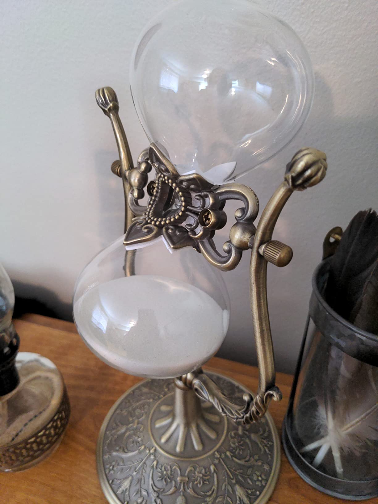 Hourglass Timer Sand Clock 60 Minutes, 360° Rotating Large Brass Vintage Sandglass Timer, Antique 1 Hour Glass Sand Watch for Decoration customer photo 2