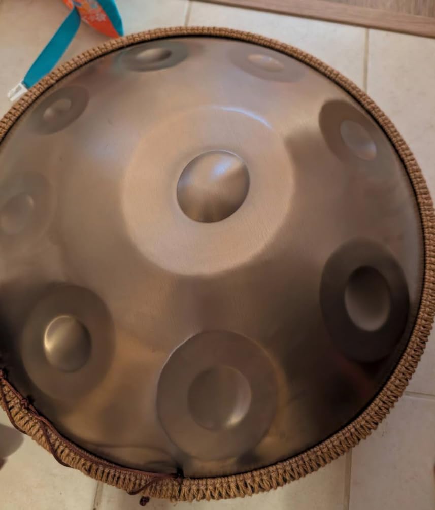 Handpan Drum - 22-Inch 9-Note D Kurd 440Hz - Hand Tuning Handpan - Includes Soft Bag, Mallets, Stand, Note Stickers, Cleaning Cloth - Artist Performance Video customer photo 2