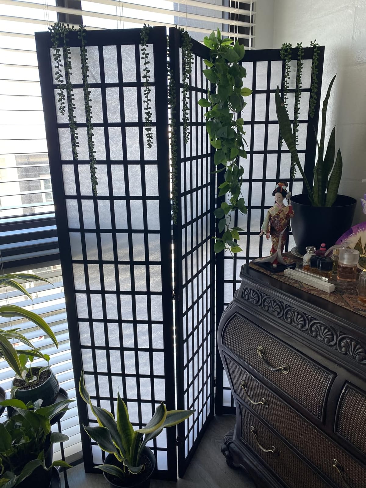 VEVOR Room Divider, 6 Panel Japanese Room Divider, Wood Folding Privacy Screen Indoor, Partition Dividers Portable Decoration Screens, for Room Separation Home Office Restaurant & Bedroom(Natural) customer photo 2