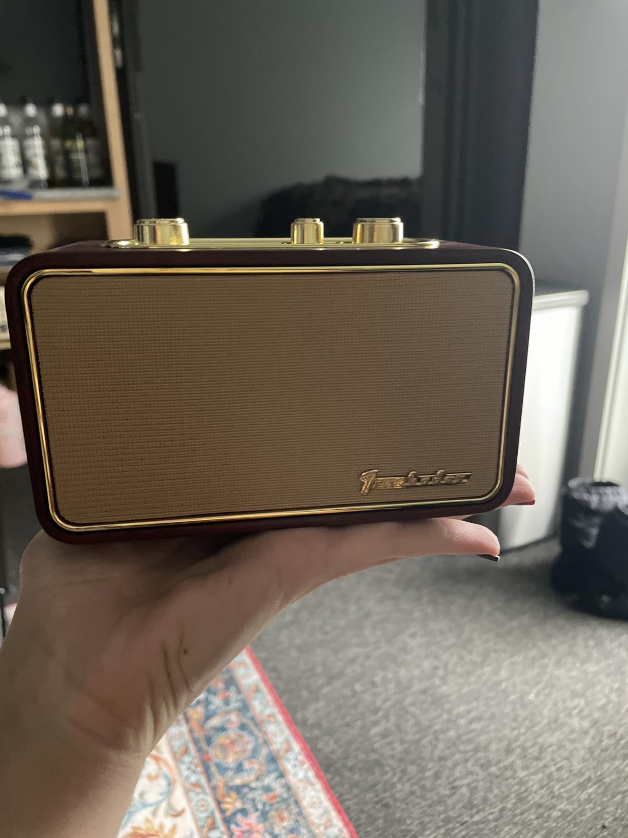 Retro Bluetooth Speaker with AM/FM Radio, Portable, Wireless customer photo 1