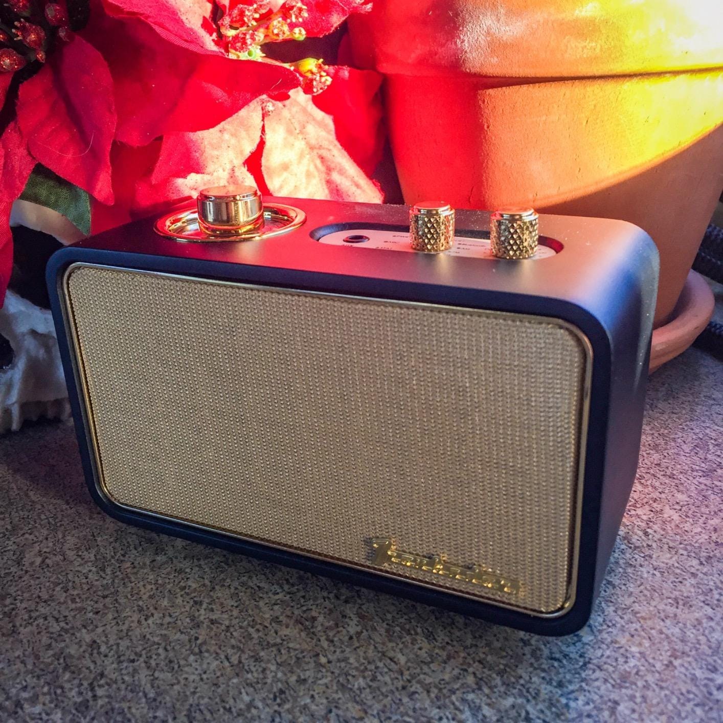Retro Bluetooth Speaker with AM/FM Radio, Portable, Wireless customer photo 2