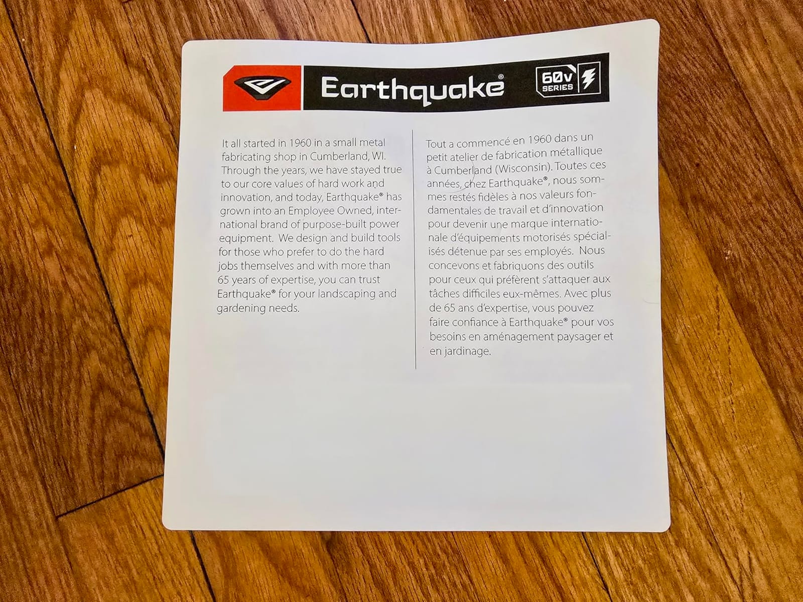 Earthquake 60V Walk Behind String Mower, Includes Two 4Ah Batteries, 22” Cutting Diameter, Three Cutting Speed Dial, 14” Never-Go-Flat Wheels, Easy Assembly, Adjustable Handlebar, Model #44965 customer photo 2