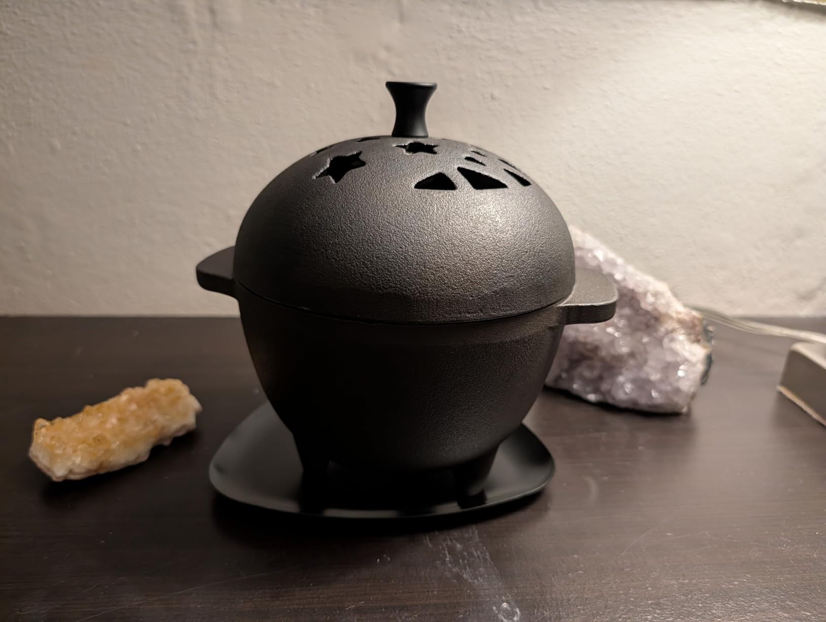 Cast Iron Incense Burner - Cast Iron Incense Holder Mini Cauldron for Sage, Palo Santo, Resin, Charcoal & Japanese Incense | Home, Rituals & Meditation Censer Bowl customer photo 1