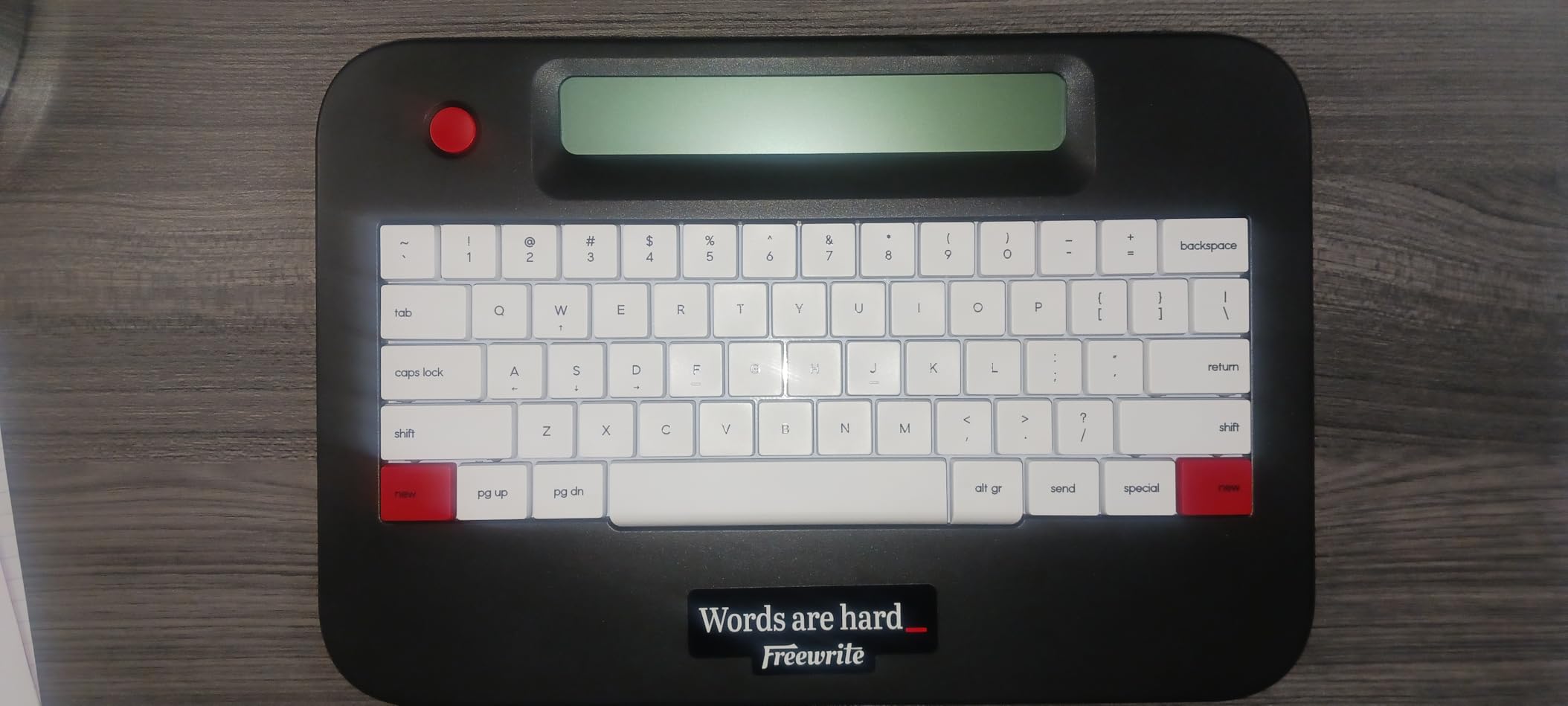 Freewrite Alpha | Distraction-Free Word Processor | Portable Digital Typewriter with Backlit LCD Display, Long Battery Life & Wi-Fi Backup for Writers | E-Typewriter w/Full-Size Mechanical Keyboard customer photo 1