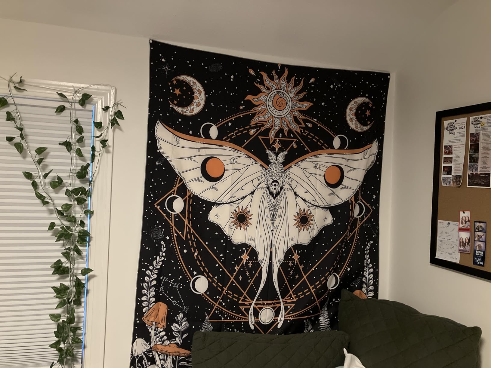 Accnicc Boho Mandala Tapestry Wall Hanging Hippie Bohemian Floral Medallion Indian Tapestry Aesthetic Large Vintage Brown Yellow Meditation Tapestries for Bedroom Living Room Dorm Decor 80 x 60 Inch customer photo 2