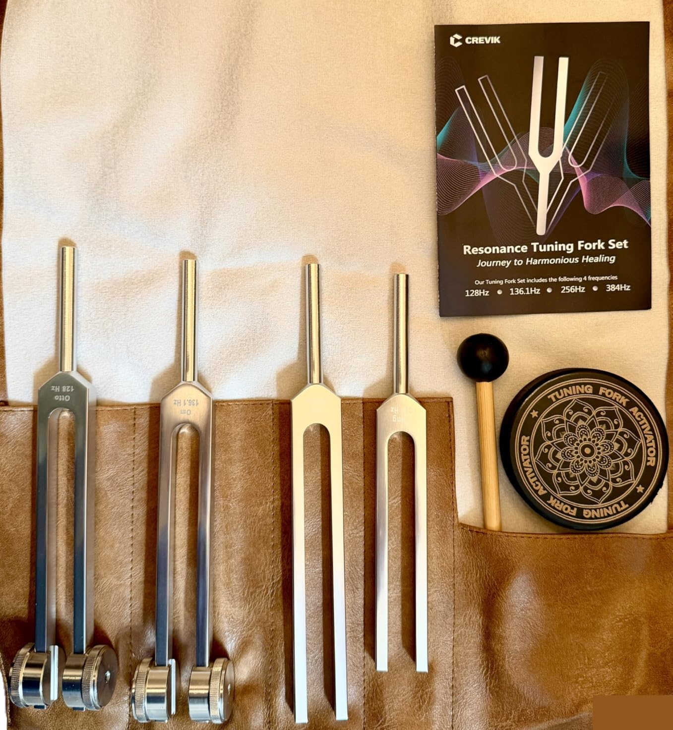 Tuning Forks for Healing Set (128, 136.1, 256, 384 hz) Resonance Set customer photo 1